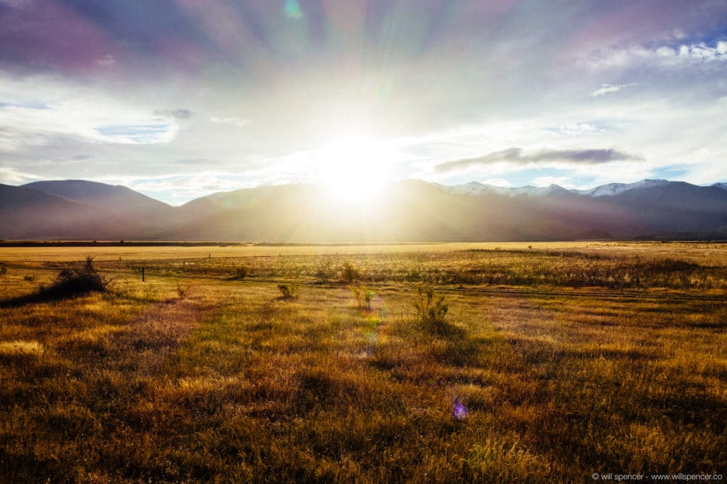 The Pelennor Fields, New Zealand. Sunset.