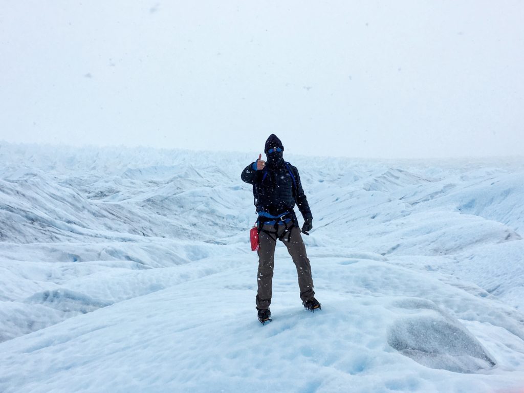 Me, on the Perito Moreno glacier in Patagonia, Argentina.