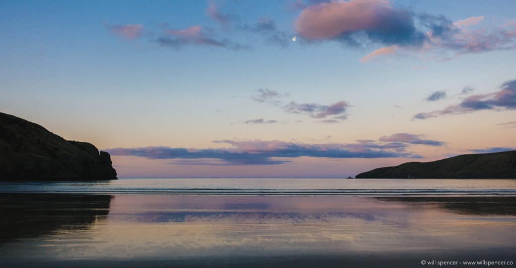 Sunset over Okains Bay, NZ