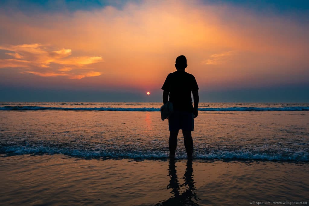 Man on beach in Goa